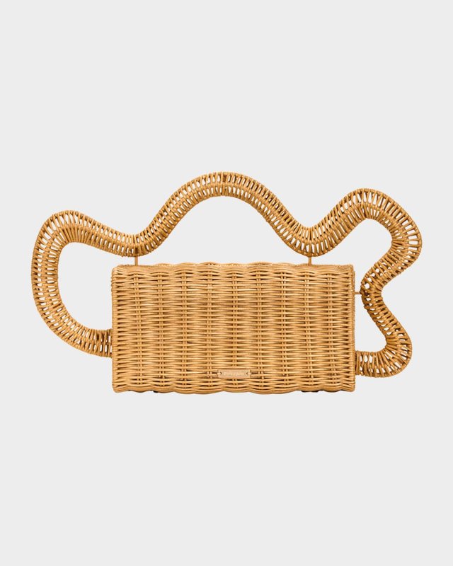 Elsa Wavy Rattan Clutch Bag